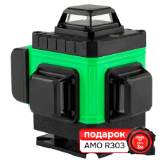 Комплект лазерного уровня AMO LN 4D-360-4 и рулетка AMO R303