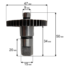Вал с шестерней QUATTRO ELEMENTI для мойки Palermo 110 Turbo, Palermo 125 Turbo (помпы)Palermo 125 Turbo (помпы)