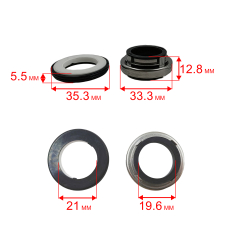 Сальник механический QUATTRO ELEMENTI Sewage 1700F Ci-Cut (мех: Ø33мм, Ø20,5мм, высота 44мм) (кер: Ø35мм, Ø21мм, высота 5мм)(мех: Ø33мм, Ø20,5мм, высота 44мм) (кер: Ø35мм, Ø21мм, высота 5мм)