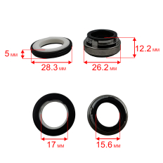 Сальник механический QUATTRO ELEMENTI Sewage 500F Ci-Cut (мех: Ø26мм, Ø17мм, высота 39мм) (кер: Ø28мм, Ø17мм, высота 39мм)(мех: Ø26мм, Ø17мм, высота 39мм) (кер: Ø28мм, Ø17мм, высота 39мм)