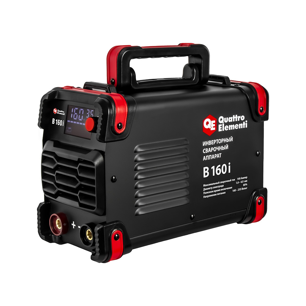 Аппарат электродной сварки QUATTRO ELEMENTI B 160i (160 А, электроды до 4.0 мм, LED дисплей, TIG-Lift) (922-623)(160 А, электроды до 4.0 мм, LED дисплей, TIG-Lift) (922-623)