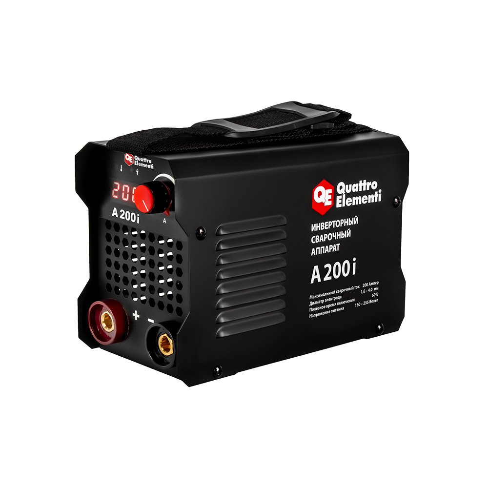 Аппарат электродной сварки QUATTRO ELEMENTI A 200i (200 А, электроды до 4.0 мм, дисплей) (922-593)(200 А, электроды до 4.0 мм, дисплей) (922-593)