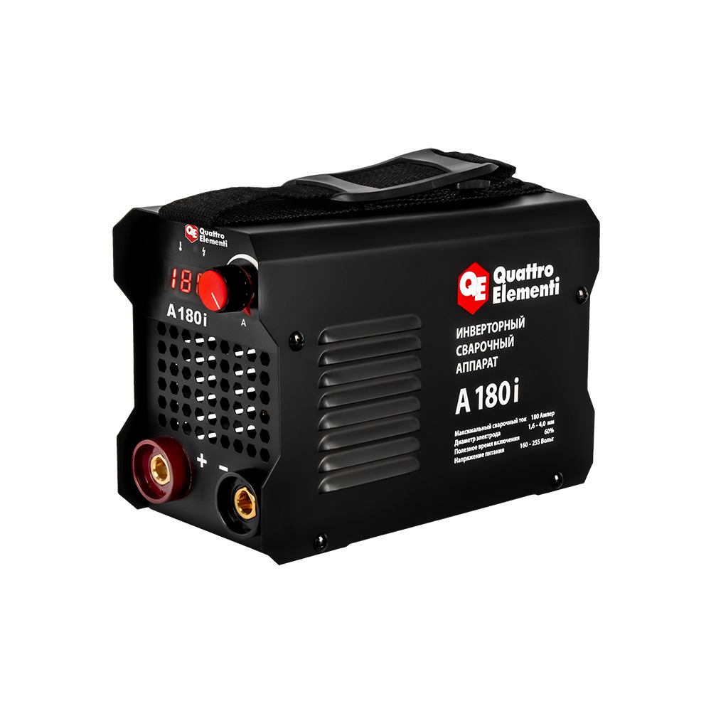Аппарат электродной сварки QUATTRO ELEMENTI A 180i (180 А, электроды до 4.0 мм, дисплей) (922-586)(180 А, электроды до 4.0 мм, дисплей) (922-586)