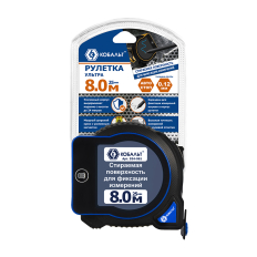 Рулетка КОБАЛЬТ УЛЬТРА 8м х 25мм, ОКНО ДЛЯ ЗАПИСЕЙ, пласт.корпус, мех.стопор, нейл.покр.ленты 0.12 мм, усил. магнит, блист.подвес (924-061)пласт.корпус, мех.стопор, нейл.покр.ленты 0.12 мм, усил. магнит, блист.подвес (924-061)