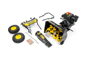 Снегоотбрасыватель CHAMPION ST763E (7лс,62см,6F/2R,колеса,3л,81кг,эл.стартер,фары,обогрев рук, зимн.