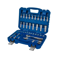 Набор головок торцевых КОБАЛЬТ с трещоткой 1/4", 40 ПРЕДМЕТОВ, CR-V, кейс (923-965)кейс (923-965)