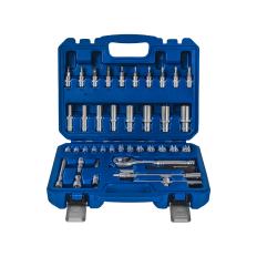 Набор головок торцевых КОБАЛЬТ с трещоткой 1/4", 40 ПРЕДМЕТОВ, CR-V, кейс (923-965)кейс (923-965)