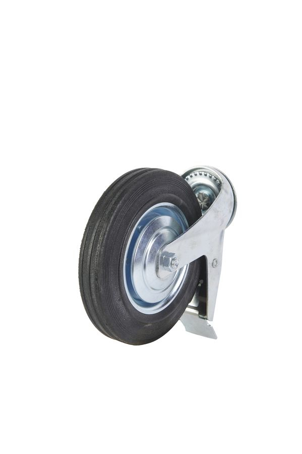 Колесо поворотное SCtB 80 200 мм резина с болтом и тормозом (N)