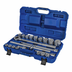 Набор головок торцевых КОБАЛЬТ с трещоткой 3/4", 21 ПРЕДМЕТ (19-50 мм) CR-V, кейс (924-122)21 ПРЕДМЕТ (19-50 мм) CR-V, кейс (924-122)