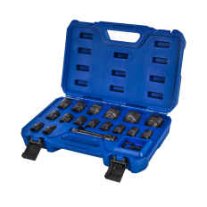 Набор головок торцевых ударных КОБАЛЬТ 1/2", 21 ПРЕДМЕТ: головки 16 шт. (10-32 мм), удл-ль, 2 кольца, 2 штифта, CR-MO, кейс (917-131)(10-32 мм), удл-ль, 2 кольца, 2 штифта, CR-MO, кейс (917-131)
