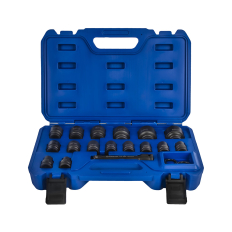 Набор головок торцевых ударных КОБАЛЬТ 1/2", 21 ПРЕДМЕТ: головки 16 шт. (10-32 мм), удл-ль, 2 кольца, 2 штифта, CR-MO, кейс (917-131)(10-32 мм), удл-ль, 2 кольца, 2 штифта, CR-MO, кейс (917-131)
