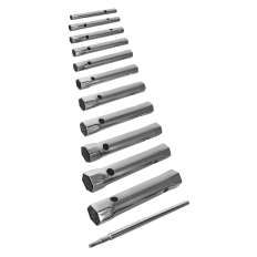 Набор ключей торцевых трубчатых КОБАЛЬТ 12 ШТ: 6 - 32 мм, вороток, чехол-скрутка (924-702)