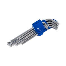 Набор ключей угловых удлинённых КОБАЛЬТ шестигранных: 1.5, 2, 2.5, 3, 4, 5, 6, 8, 10 мм, с шаром, CR-V, подвес (924-023)с шаром, CR-V, подвес (924-023)