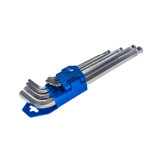 Набор ключей угловых удлинённых КОБАЛЬТ шестигранных: 1.5, 2, 2.5, 3, 4, 5, 6, 8, 10 мм, с шаром, CR-V, подвес (924-023)с шаром, CR-V, подвес (924-023)