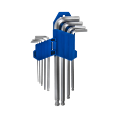 Набор ключей угловых удлинённых КОБАЛЬТ шестигранных: 1.5, 2, 2.5, 3, 4, 5, 6, 8, 10 мм, с шаром, CR-V, подвес (924-023)с шаром, CR-V, подвес (924-023)