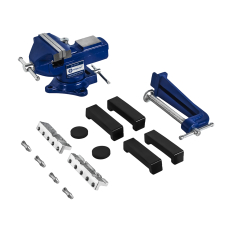 Тиски слесарные КОБАЛЬТ чугунные, 2 В 1, шир. губок 80 мм, захват 75 мм, 2.2 кг, быстрораздвиж., повор-е, доп. губки, спец. штифты (924-672)захват 75 мм, 2.2 кг, быстрораздвиж., повор-е, доп. губки, спец. штифты (924-672)