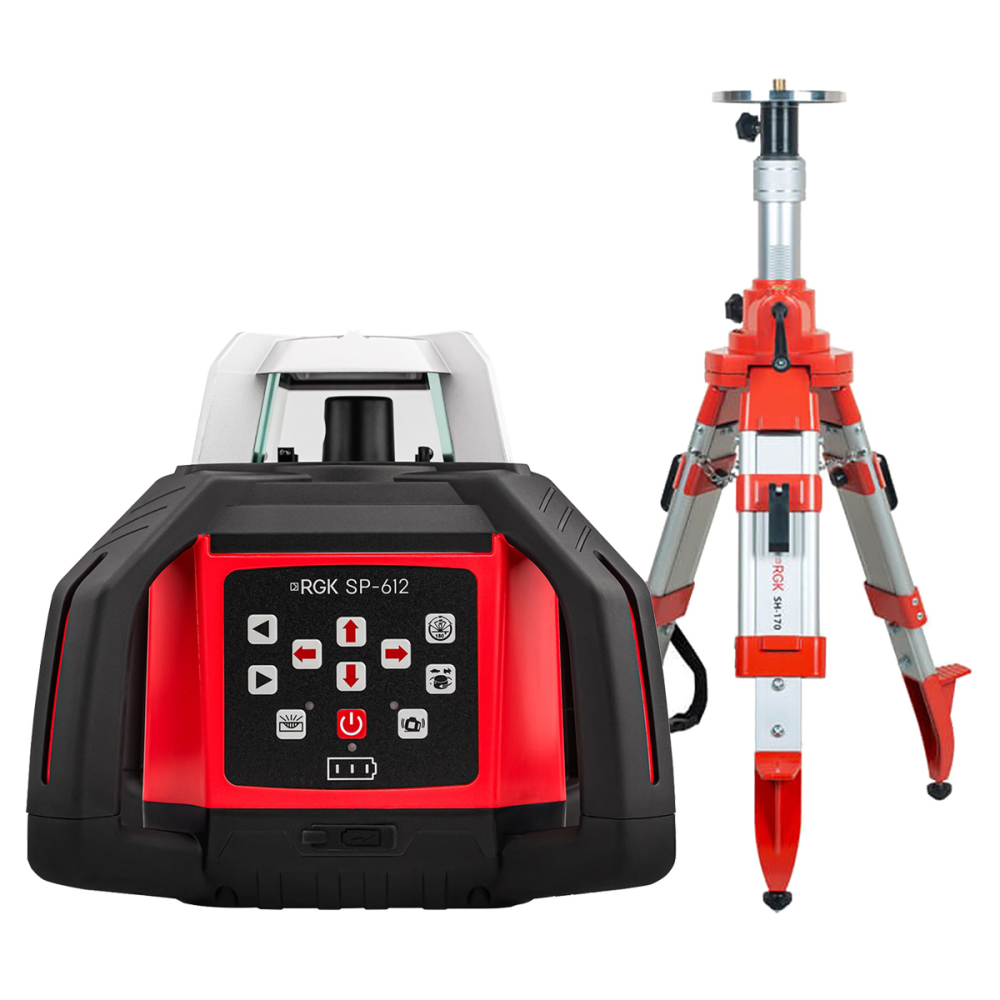Комплект: ротационный нивелир RGK SP-612 + элевационный штатив RGK SH-170